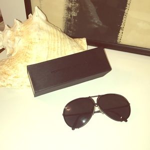 Porsche aviator sunglasses black Matt frame